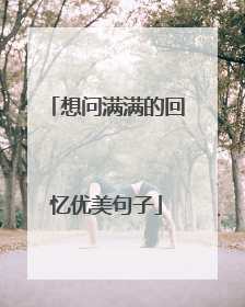 想问满满的回忆优美句子