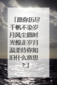 愿你历尽千帆不染岁月风尘愿时光慢走岁月温柔待你如旧什么意思?