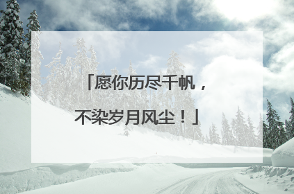 愿你历尽千帆，不染岁月风尘！