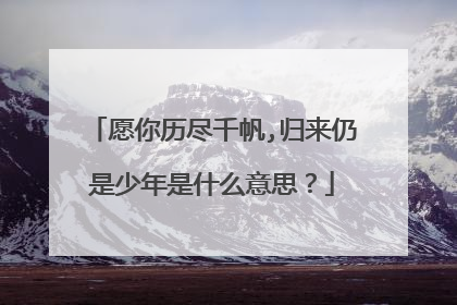 愿你历尽千帆,归来仍是少年是什么意思?
