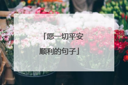 愿一切平安顺利的句子