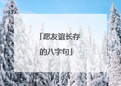 愿友谊长存的八字句