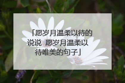 愿岁月温柔以待的说说 愿岁月温柔以待唯美的句子