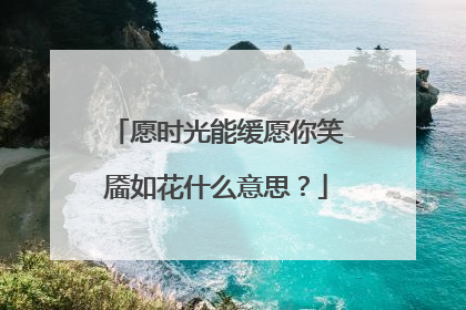愿时光能缓愿你笑靥如花什么意思？