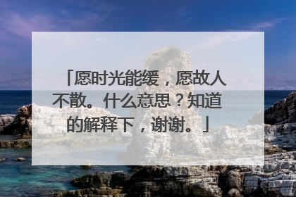 愿时光能缓，愿故人不散。什么意思？知道的解释下，谢谢。