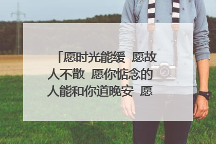愿时光能缓 愿故人不散 愿你惦念的人能和你道晚安 愿你独闯的日子不觉得孤单 是什么意思