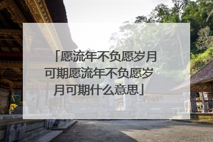 愿流年不负愿岁月可期愿流年不负愿岁月可期什么意思