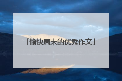 愉快周末的优秀作文