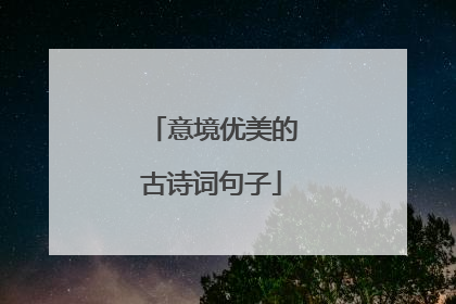 意境优美的古诗词句子