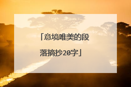 意境唯美的段落摘抄20字