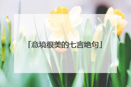 意境很美的七言绝句