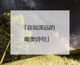 意境深远的唯美诗句