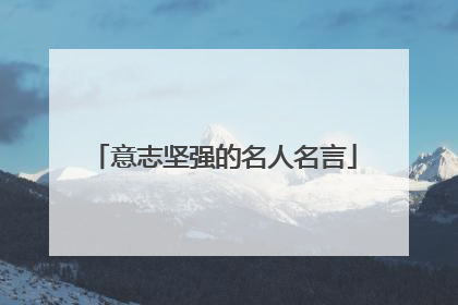 意志坚强的名人名言