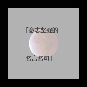 意志坚强的名言名句