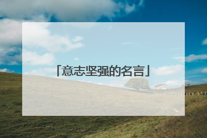 意志坚强的名言