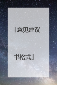 意见建议书格式