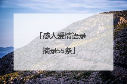 感人爱情语录摘录55条