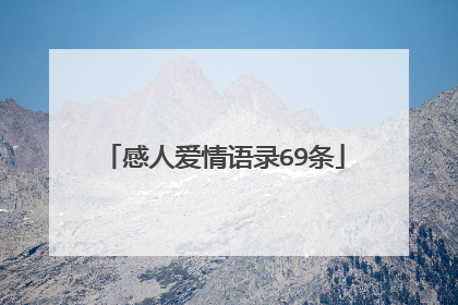 感人爱情语录69条