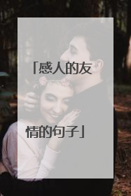 感人的友情的句子