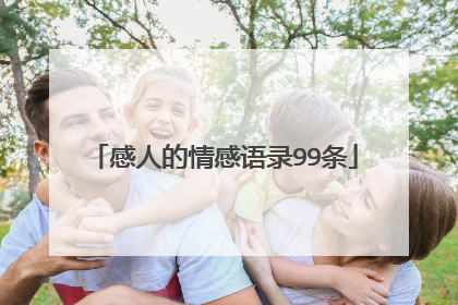 感人的情感语录99条
