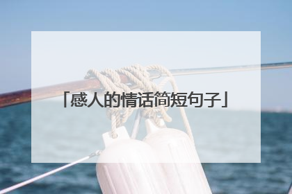 感人的情话简短句子