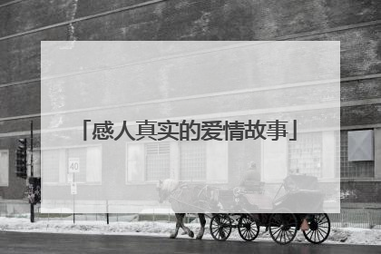 感人真实的爱情故事
