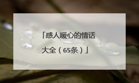 感人暖心的情话大全（65条）
