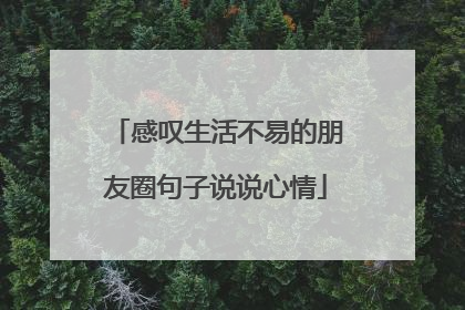 感叹生活不易的朋友圈句子说说心情