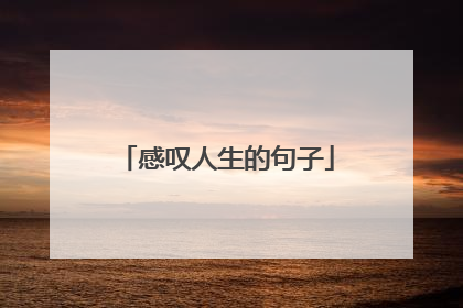 感叹人生的句子