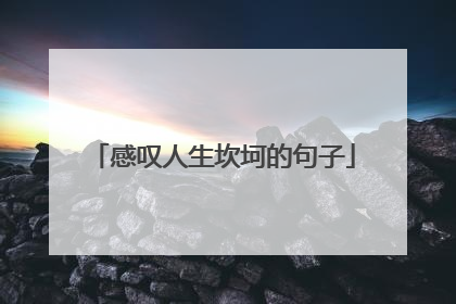 感叹人生坎坷的句子