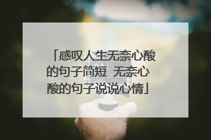 感叹人生无奈心酸的句子简短 无奈心酸的句子说说心情