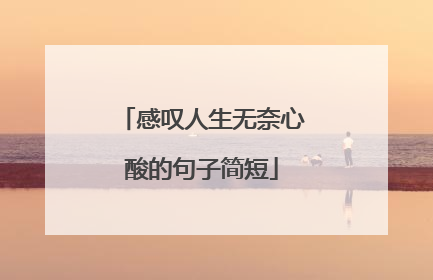 感叹人生无奈心酸的句子简短