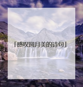 感叹圆月美的诗句