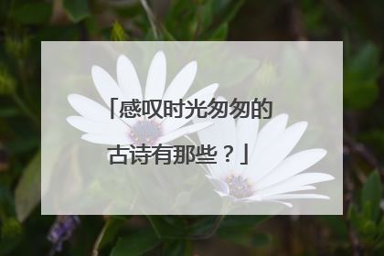 感叹时光匆匆的古诗有那些?