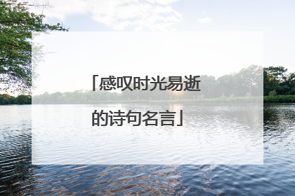 感叹时光易逝的诗句名言