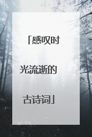 感叹时光流逝的古诗词