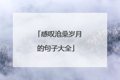 感叹沧桑岁月的句子大全