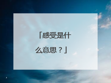 感受是什么意思？