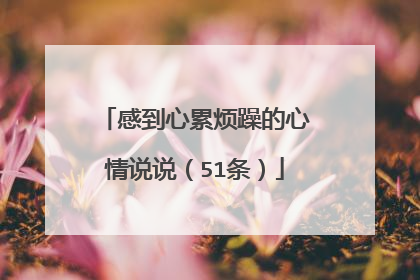 感到心累烦躁的心情说说(51条)