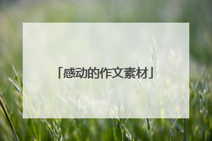 感动的作文素材