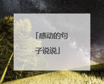 感动的句子说说