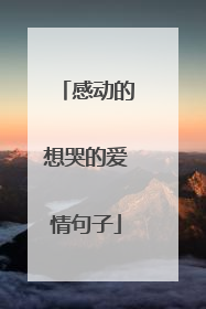 感动的想哭的爱情句子