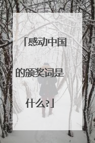 感动中国的颁奖词是什么?