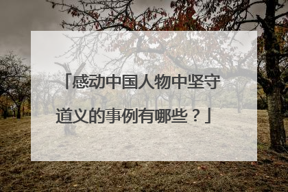 感动中国人物中坚守道义的事例有哪些？