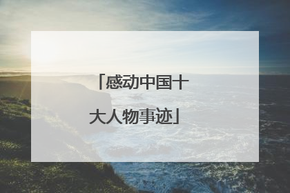 感动中国十大人物事迹