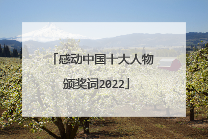 感动中国十大人物颁奖词2022