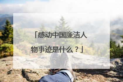 感动中国廉洁人物事迹是什么？