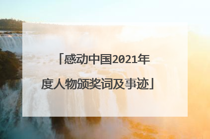 感动中国2021年度人物颁奖词及事迹