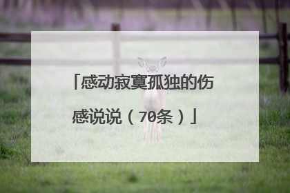 感动寂寞孤独的伤感说说(70条)