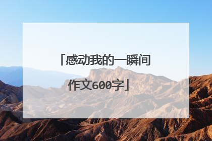 感动我的一瞬间作文600字